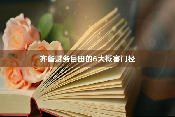 齐备财务目田的6大概害门径